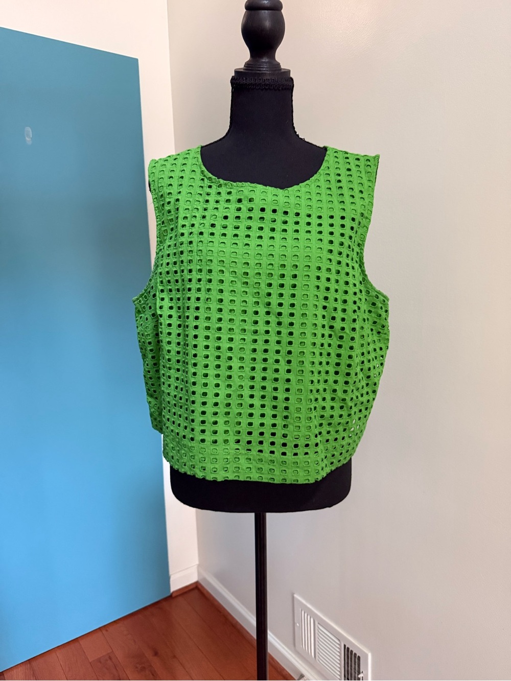 Kate Spade x Target Sleeveless Green Eyelet Crop Top Sz XL - Picture 7 of 13